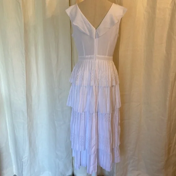 Banana Republic Laser Cut Ruffle Tier Midi Dress - Picture 6 of 11